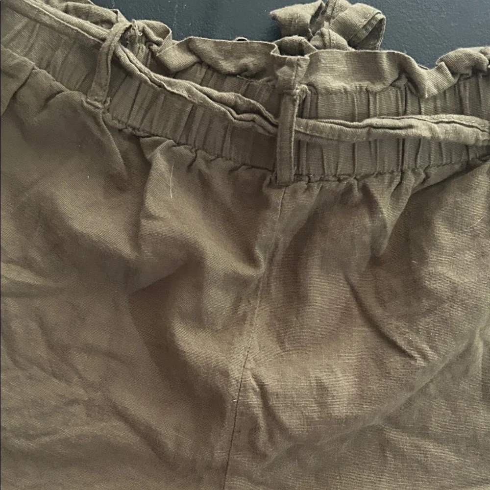 High Waist Olive Women's Shorts - Picture 4 of 8
